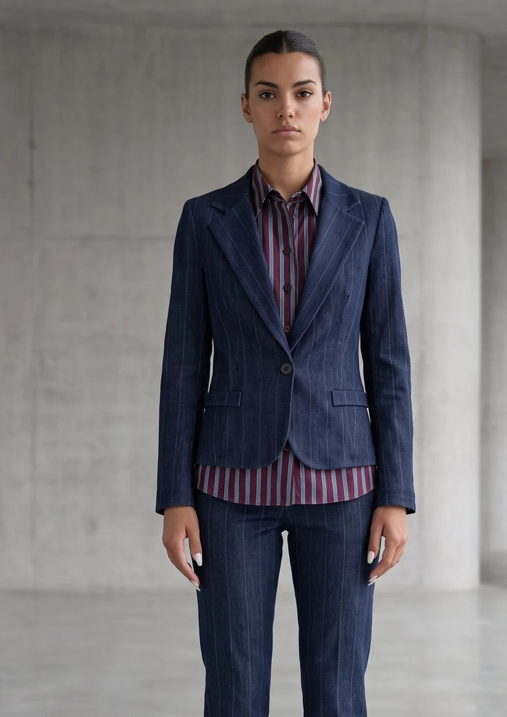 Giacca tessuto spigato con pantalone