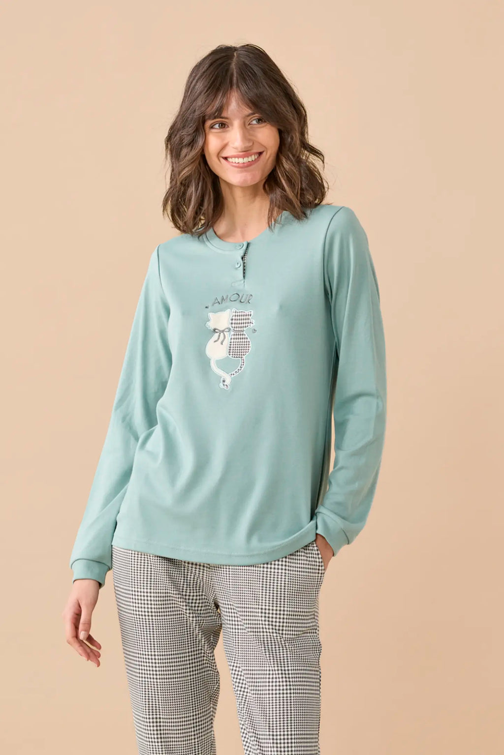 Pigiama donna invernale in caldo cotone articolo Prince