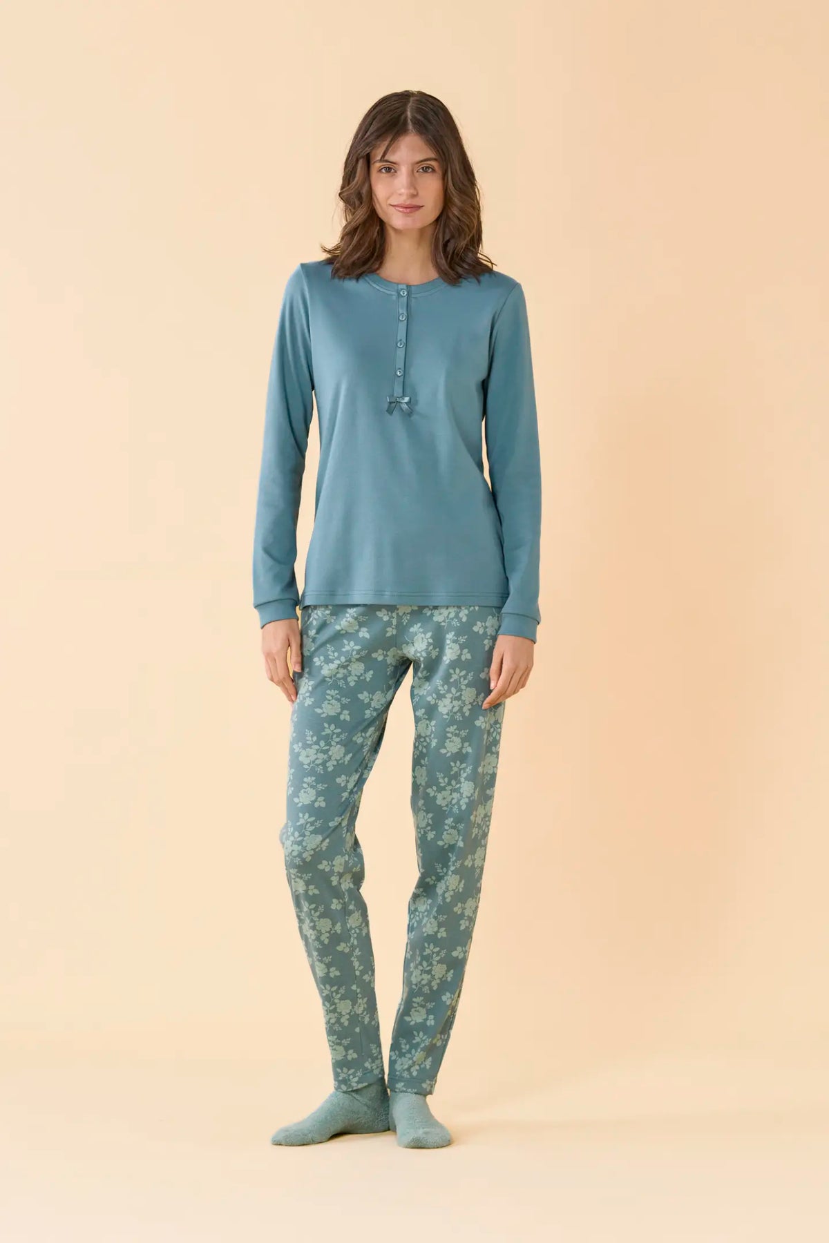 Pigiama donna invernale in caldo cotone articolo Prince
