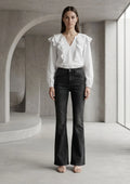 Camicia di cotone con rouches