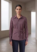 Camicia rigata con fiocco