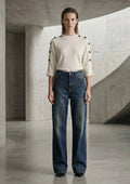 Jeans palazzo sporcato