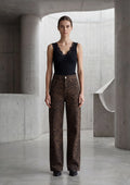 Jeans palazzo animalier