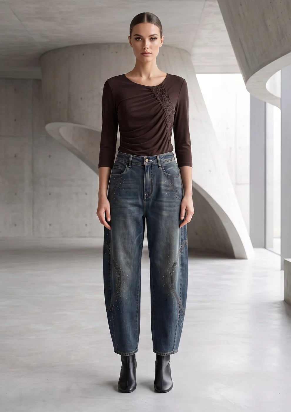 jeans balloon strass vintage