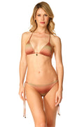 Bikini triangolo ciondolo oro Lurex Sfumato
