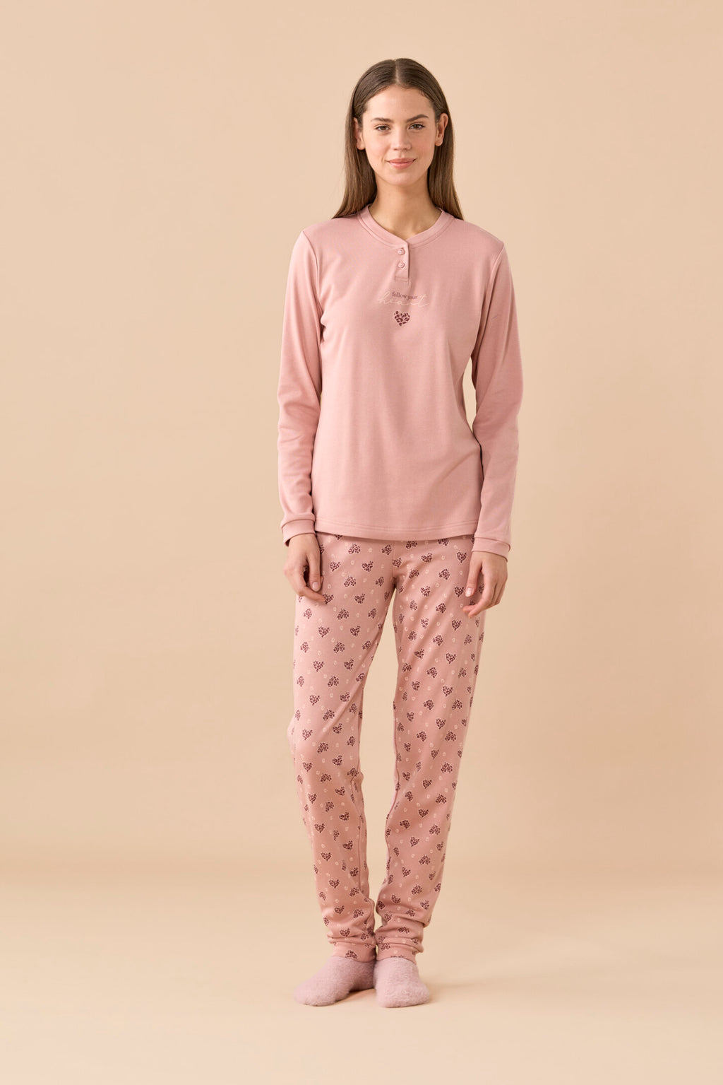 Pigiama donna invernale in caldo cotone felpato articolo Funny & Tartan