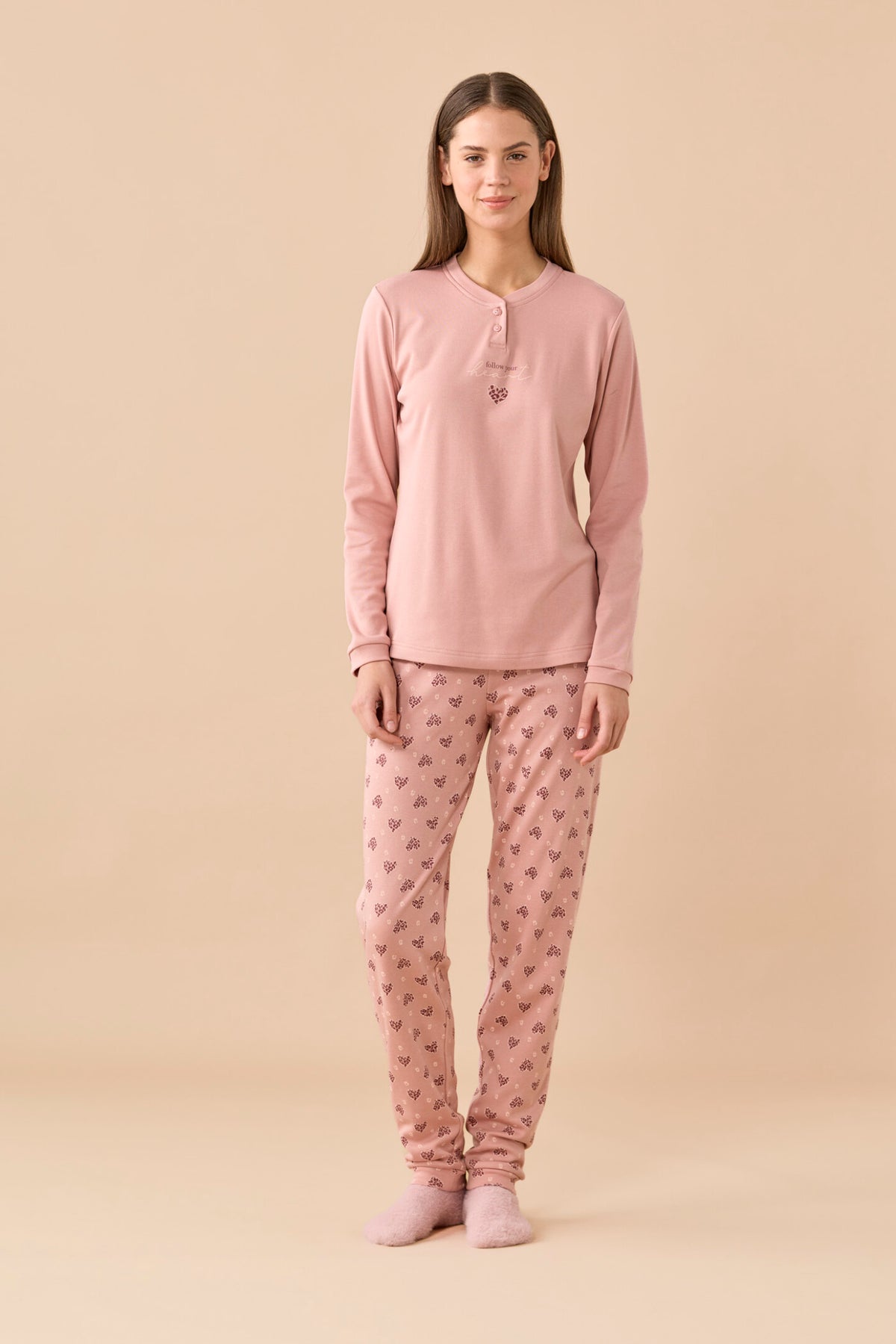 Pigiama donna invernale in caldo cotone felpato articolo Funny & Tartan
