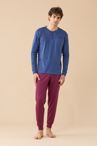 Pigiama uomo invernale in caldo cotone articolo Classic.