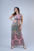 Abito Lungo Cut Out in Lurex Inro