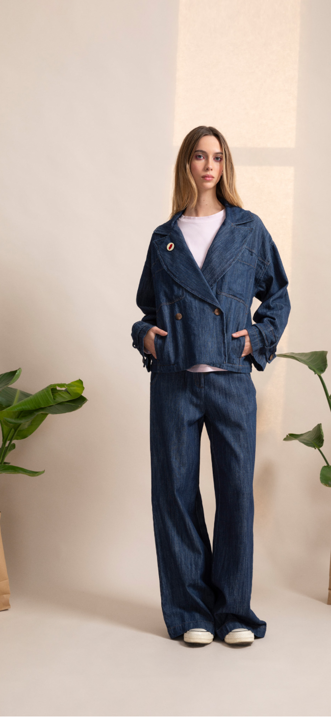Giacca di jeans a V