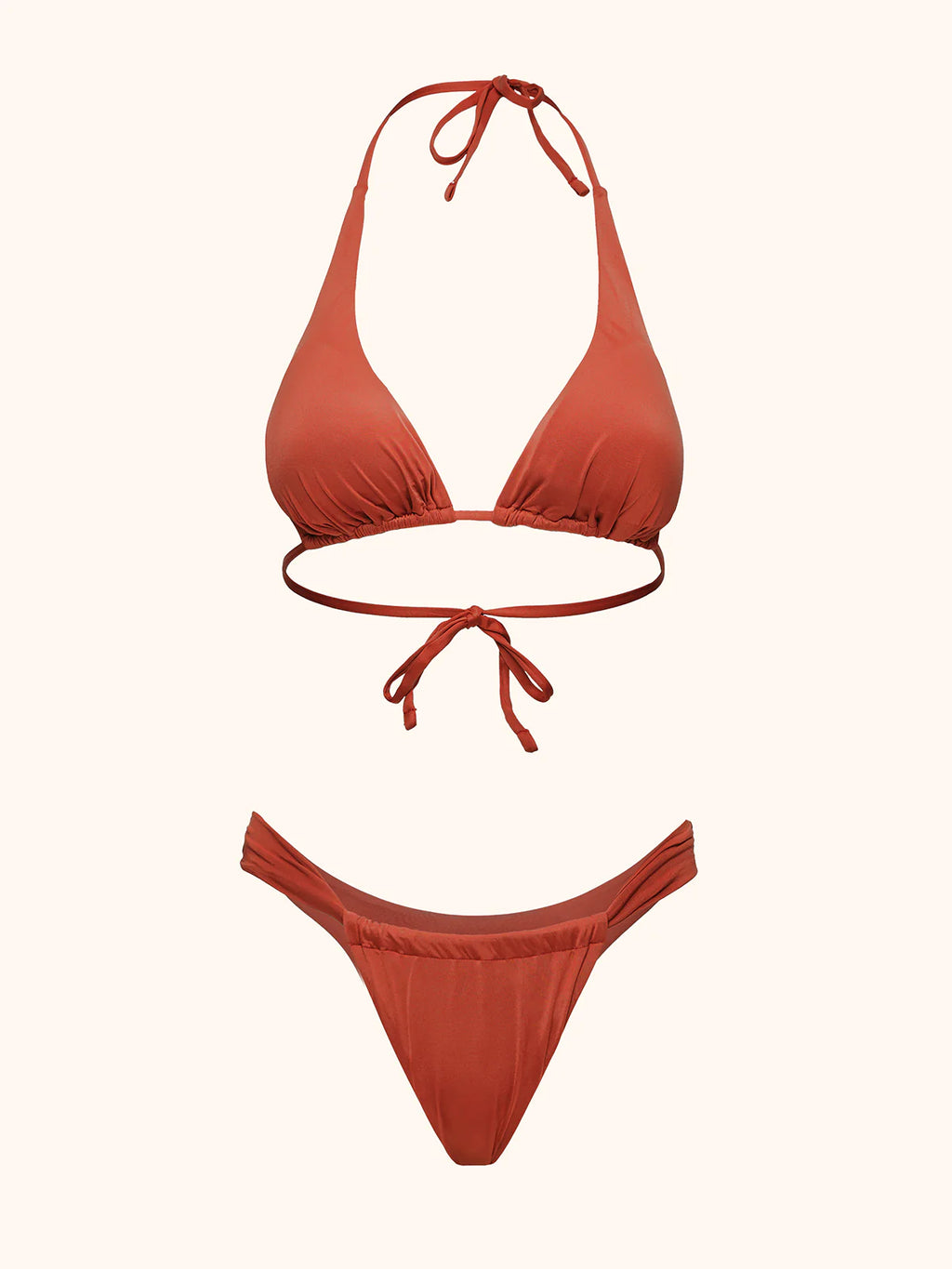 Bikini Donna Me Fui Triangolo alto con Slip fisso Red Clay