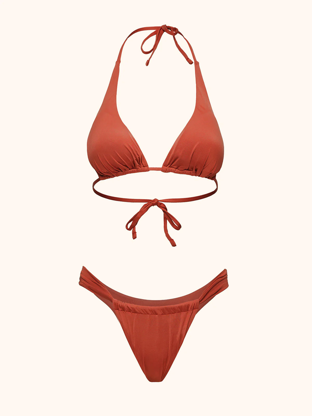 Bikini Donna Me Fui Triangolo alto con Slip fisso Red Clay