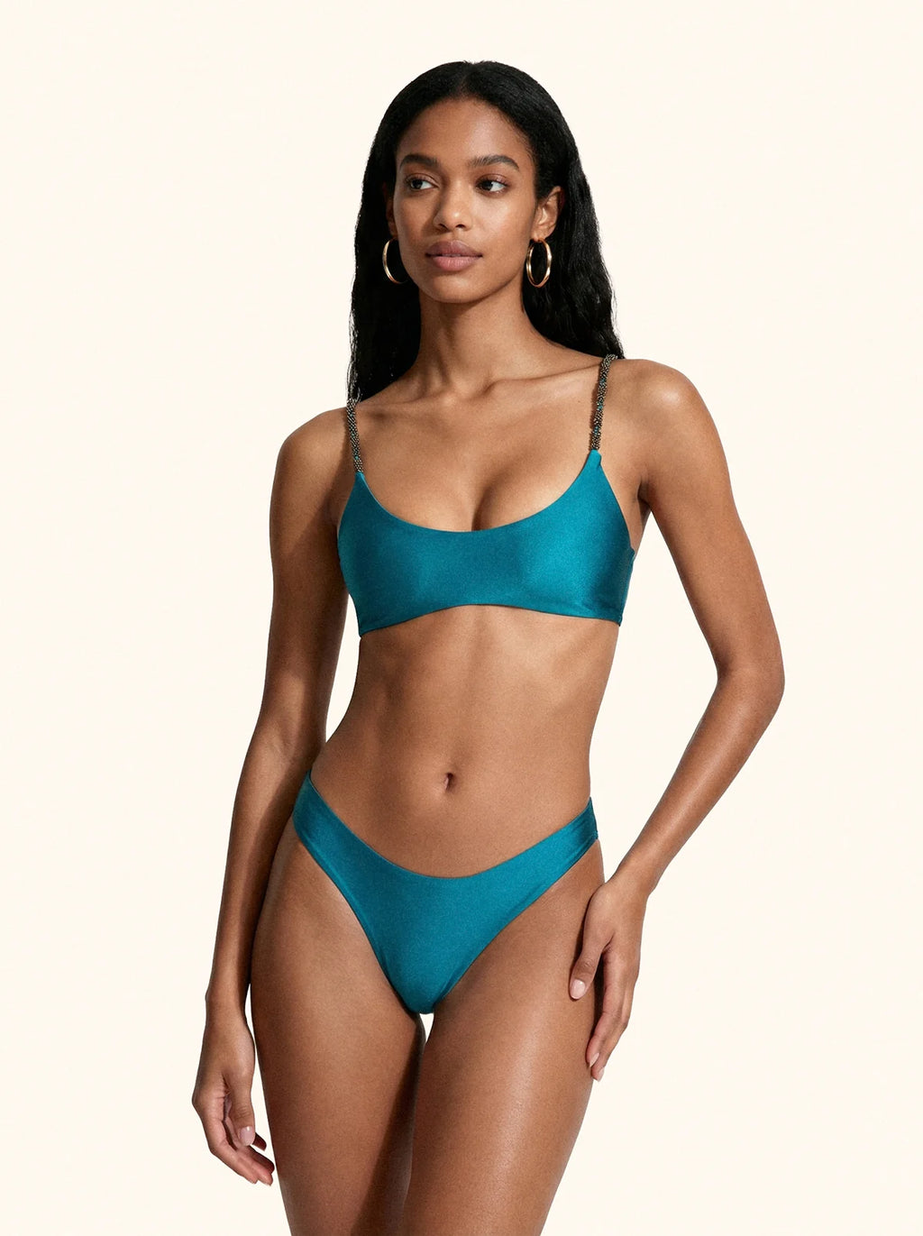 Bikini Donna Me fui Top con Slip fisso Petrolio