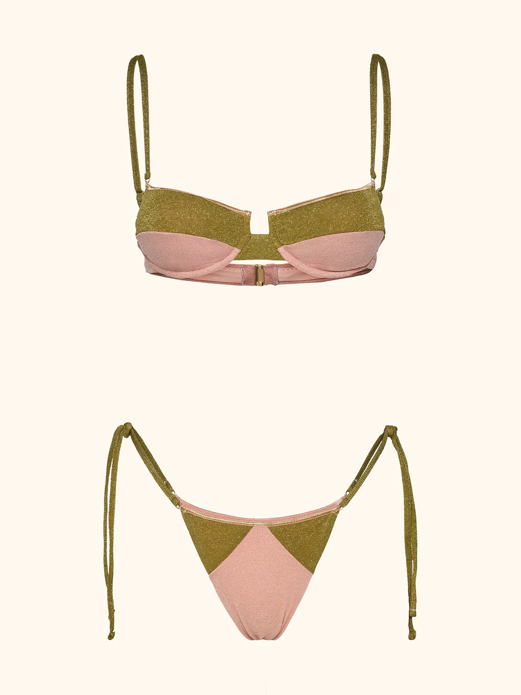 Bikini Donna Me fui Reggiseno ferretto con Slip regolabile Rosa SW0221-PK