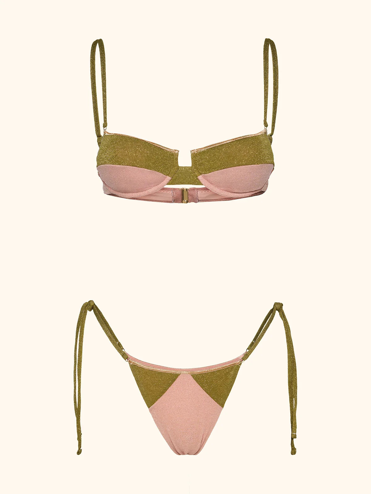 Bikini Donna Me fui Reggiseno ferretto con Slip regolabile Rosa SW0221-PK