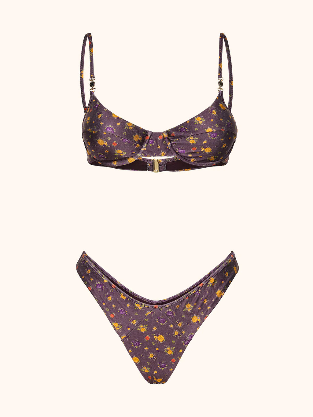 Bikini Donna Me fui Reggiseno ferretto con Slip Americano fisso Fantasia