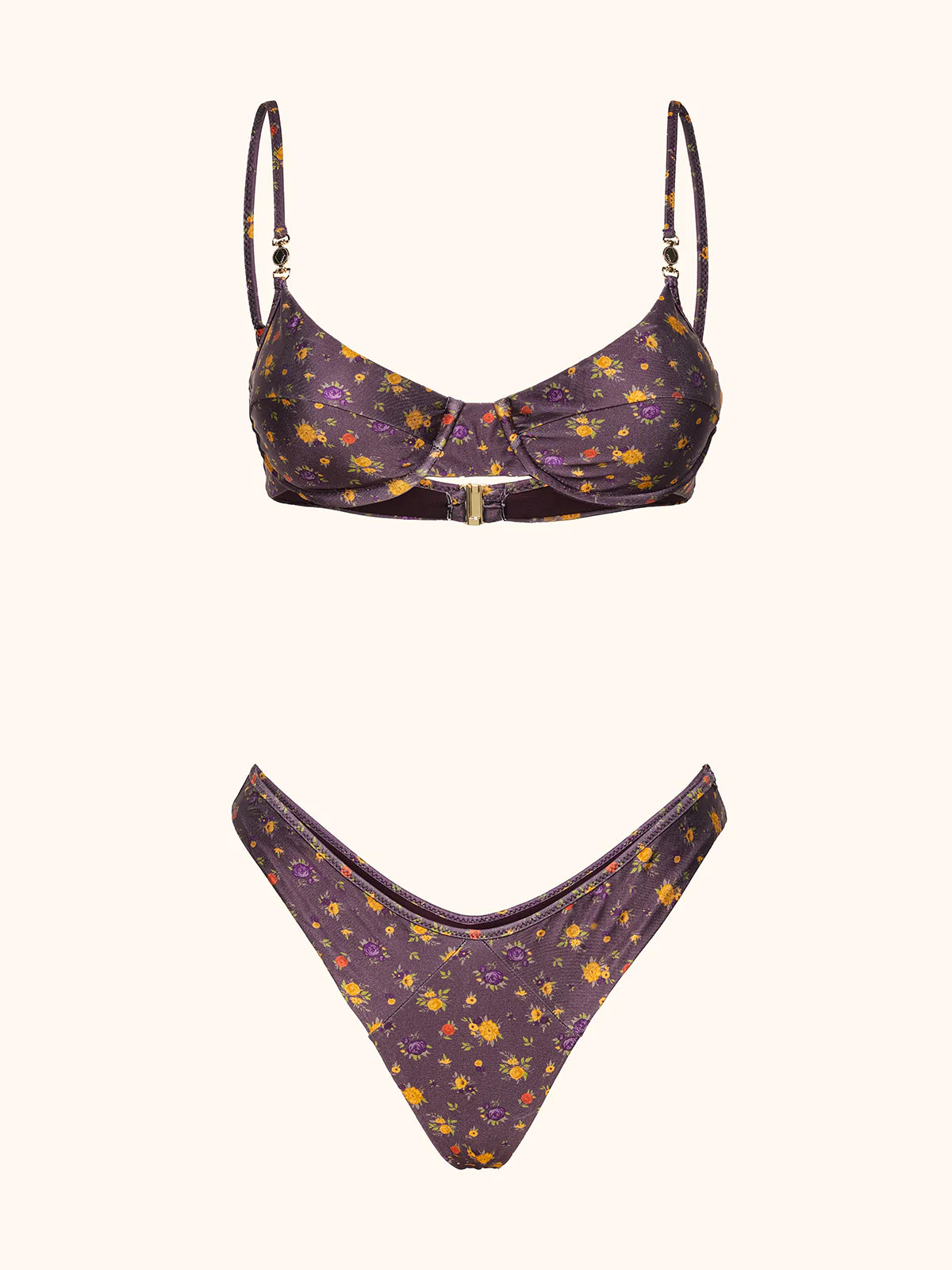 Bikini Donna Me fui Reggiseno ferretto con Slip Americano fisso Fantasia