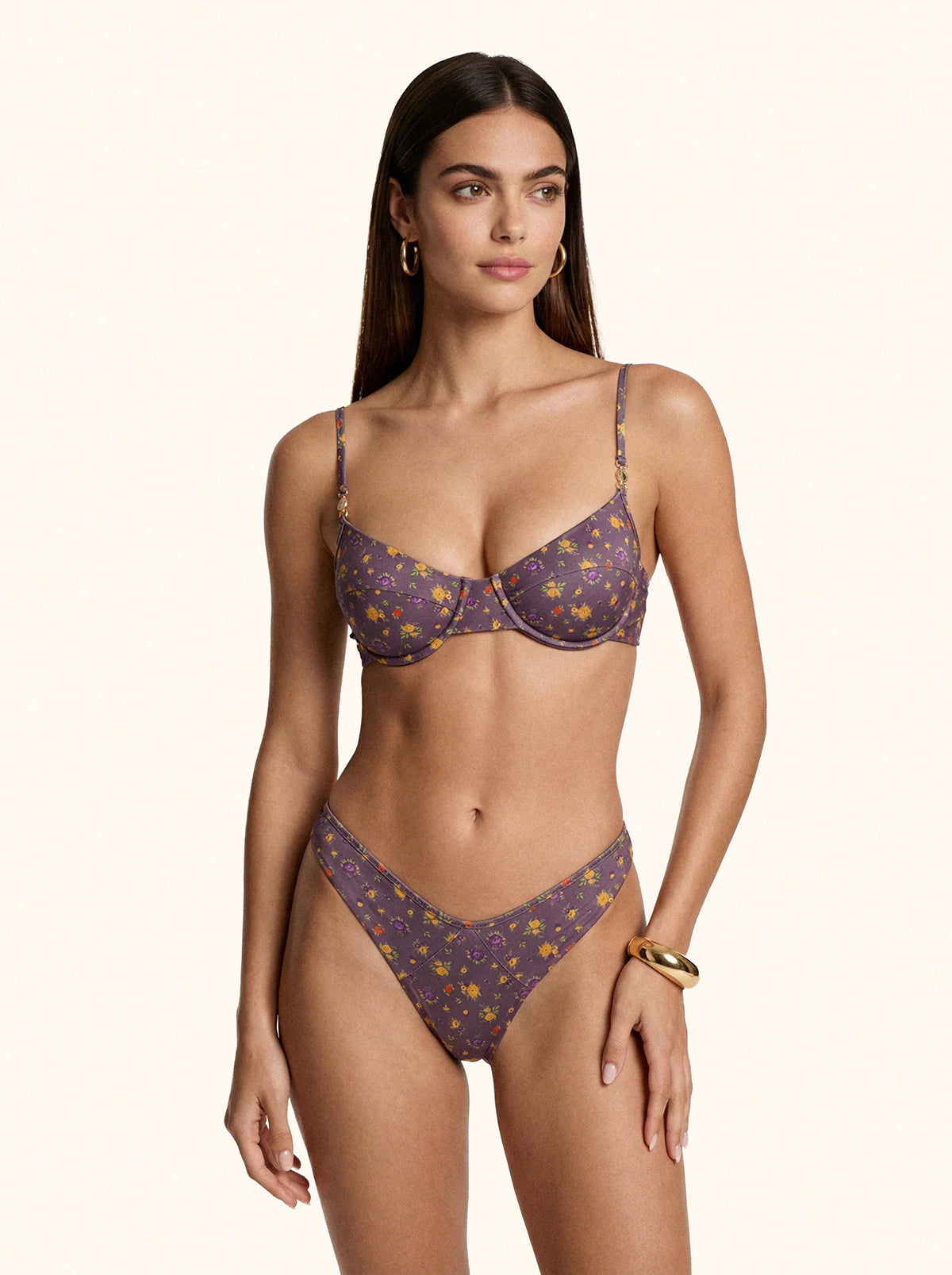 Bikini Donna Me fui Reggiseno ferretto con Slip Americano fisso Fantasia