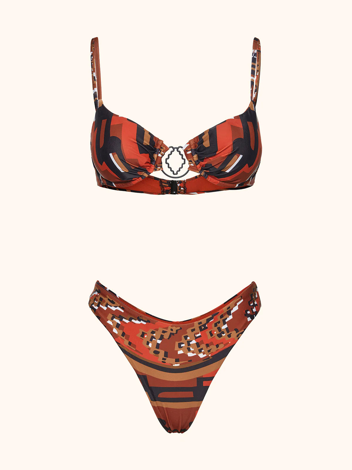 Bikini Donna Me fui Reggiseno ferretto con Slip Americano fisso Fantasia