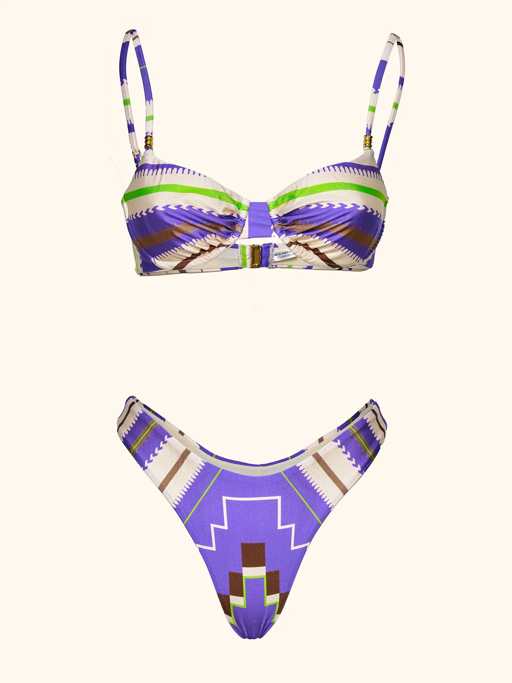 Bikini Donna Me fui Reggiseno ferretto con Slip Americano fisso Fantasia