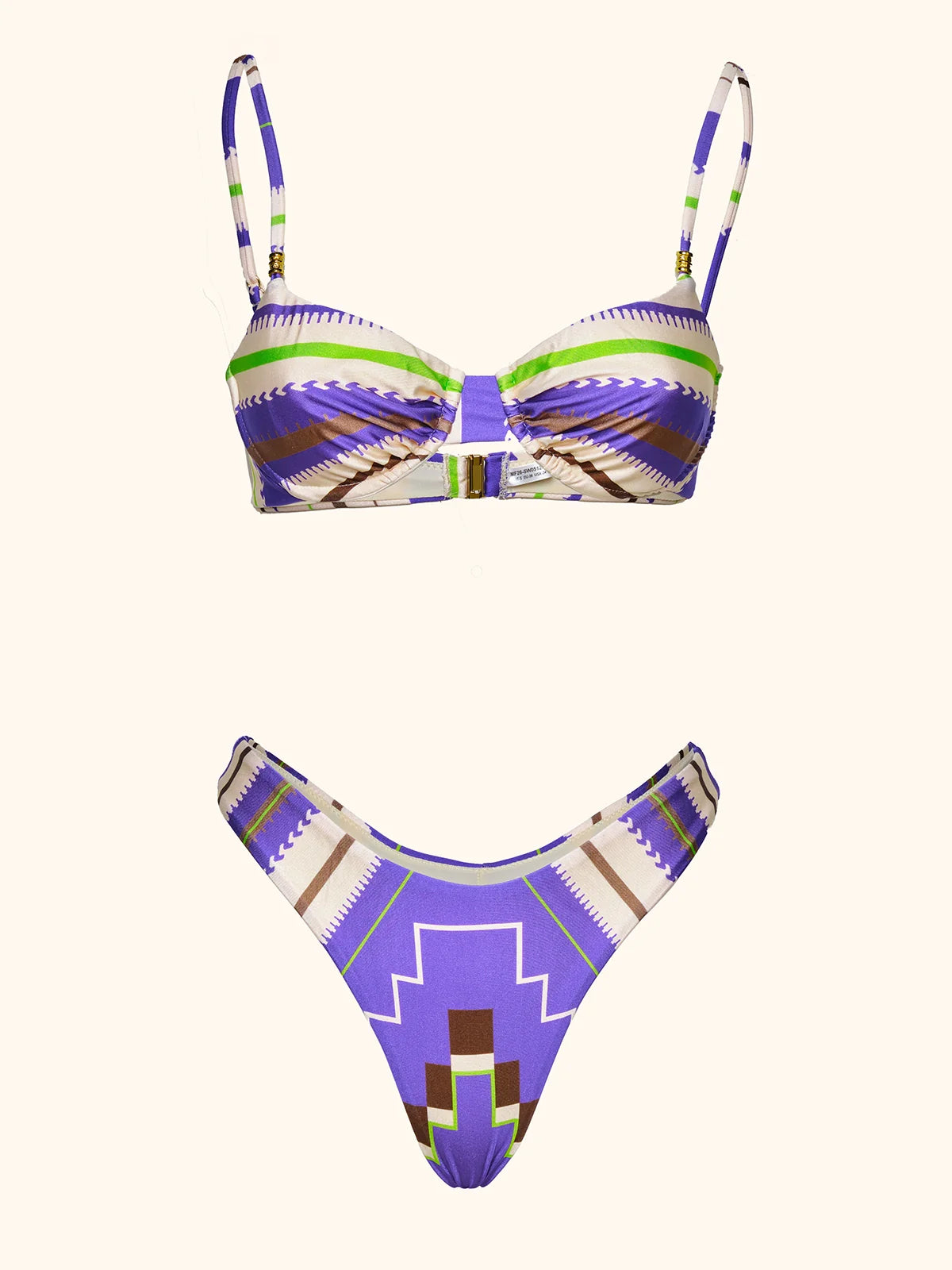 Bikini Donna Me fui Reggiseno ferretto con Slip Americano fisso Fantasia