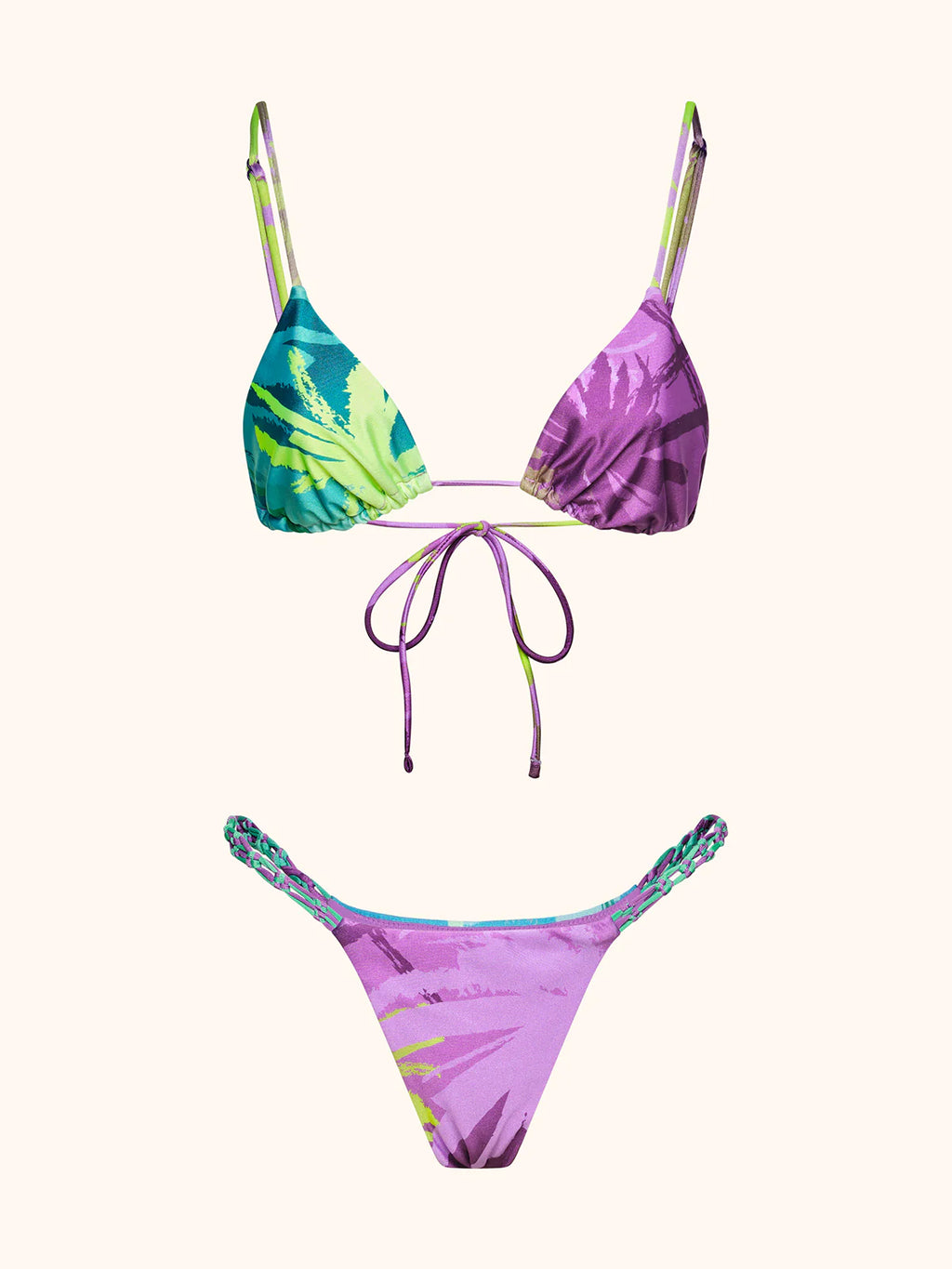 Bikini Donna Me Fui Triangolo con Slip Fisso Fantasia