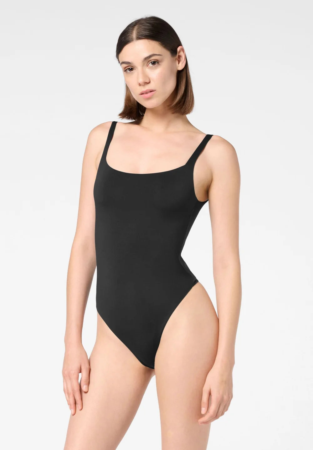Body Spallina Stretta in Eco-Microfibra Elasticizzata Skinwear