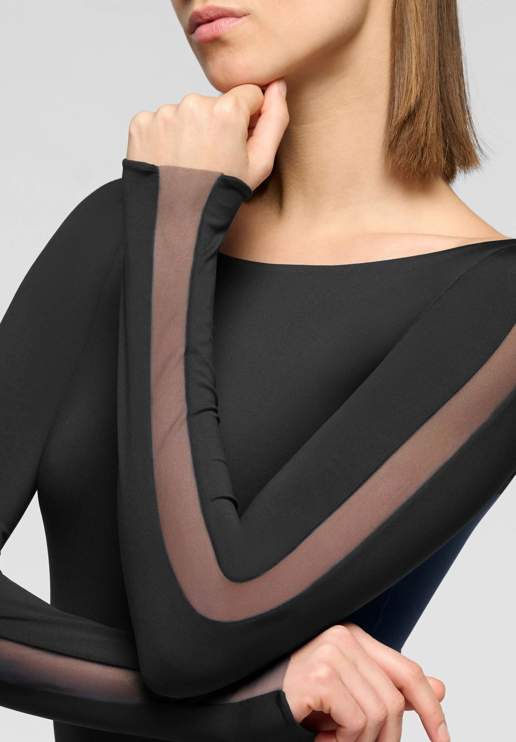 Body Maniche Lunghe Microfibra Elasticizzata Skinwear