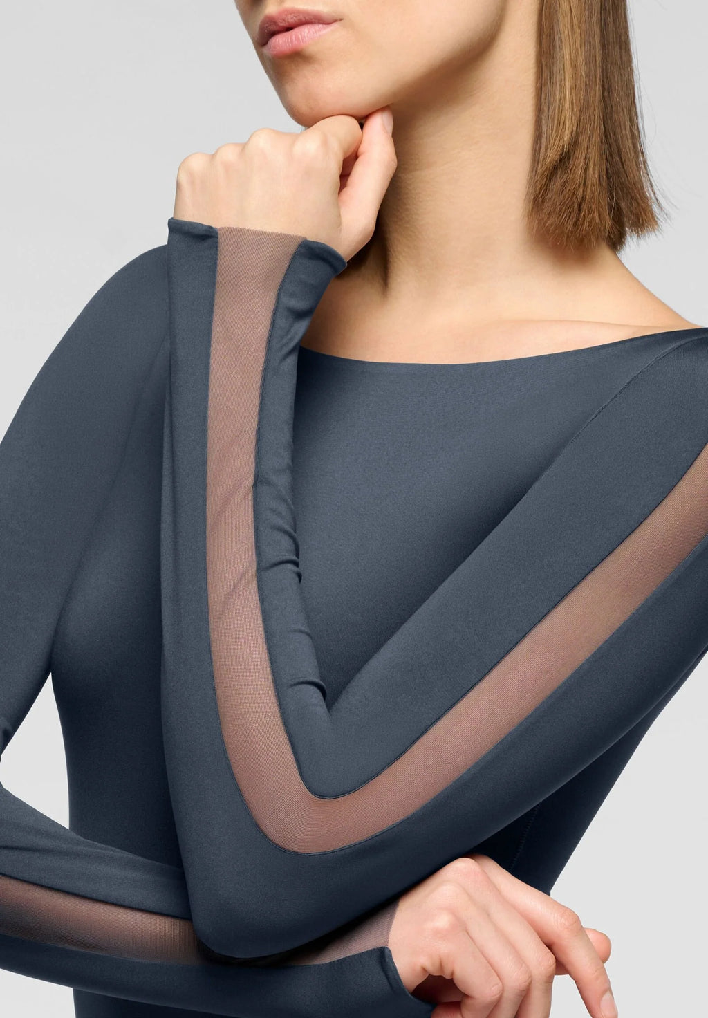 Body Maniche Lunghe Microfibra Elasticizzata Skinwear