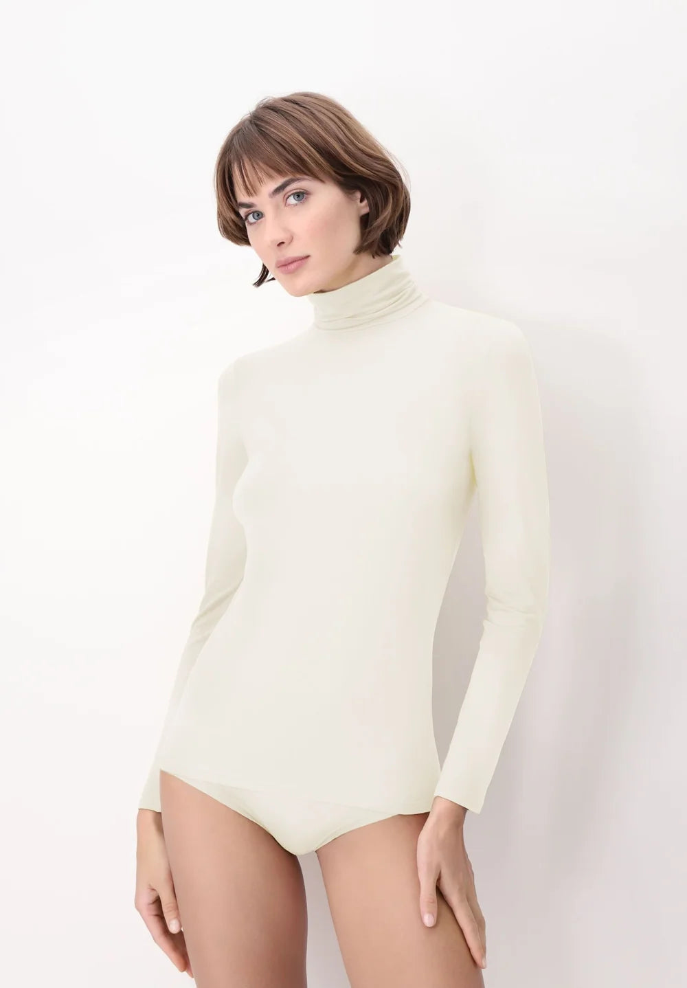 Maglia Dolcevita Manica Lunga in Modal Elasticizzato Perfect Line