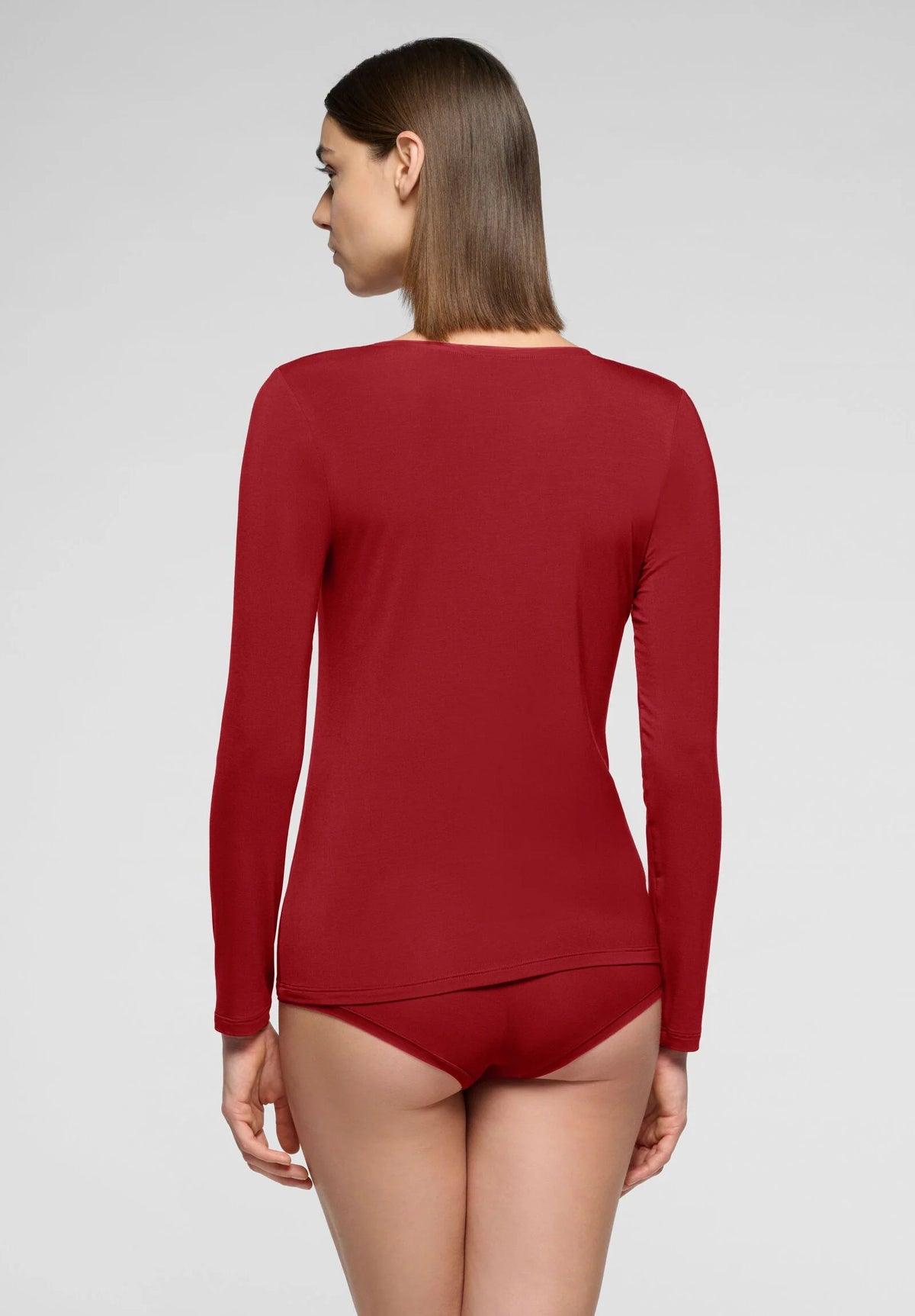 Maglia Girocollo Manica Lunga in Modal Elasticizzato Perfect Line