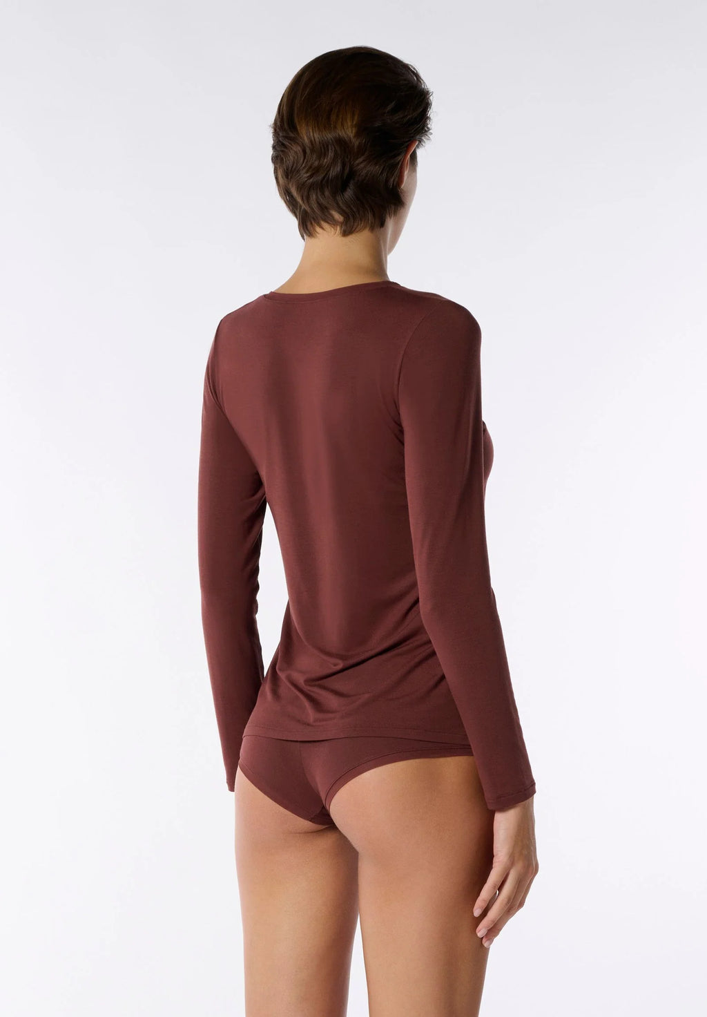 Maglia Girocollo Manica Lunga in Modal Elasticizzato Perfect Line