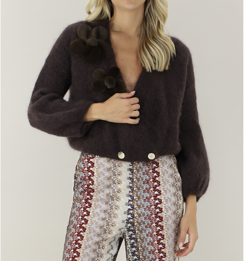 Cardigan di maglia chocolate PHO Firenze