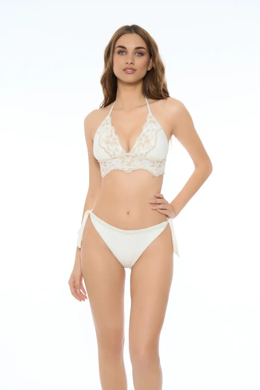 Bikini Triangolo a Vela con Finiture Decorative
