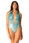 Costume intero fascioni ibiza  blue strass